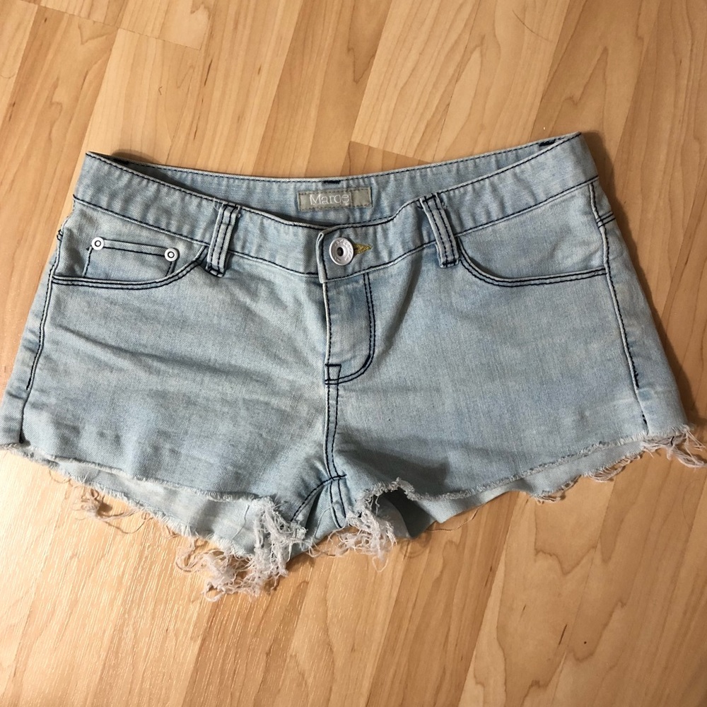 Light Washed Low Rise Shorts
